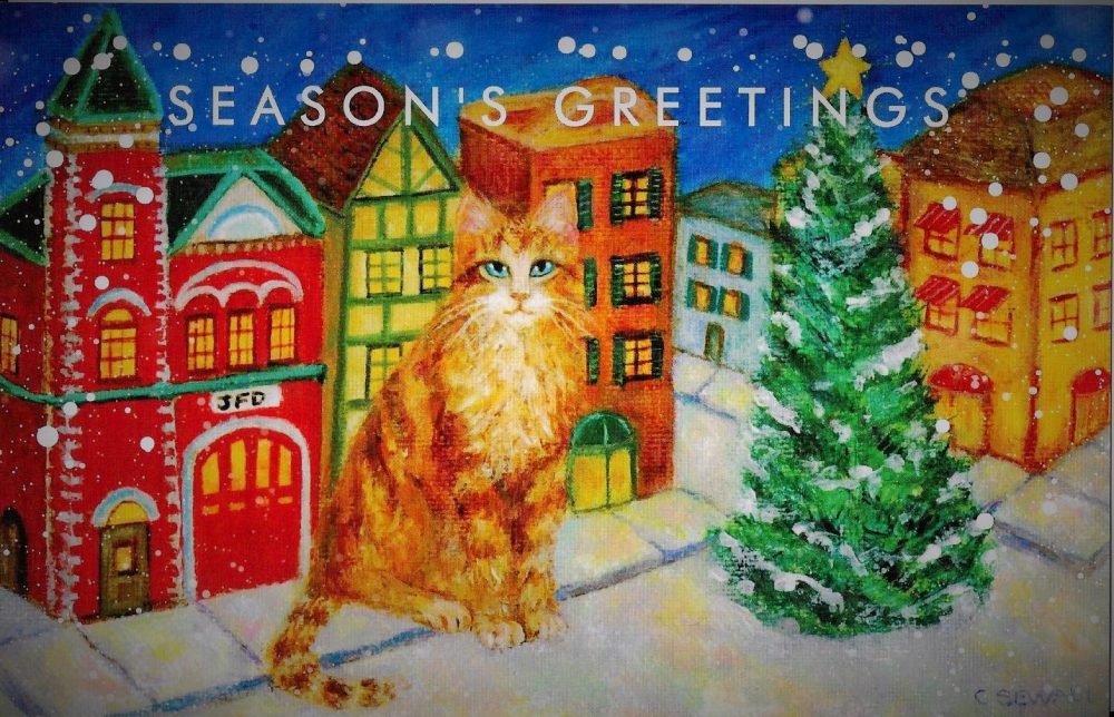 Cat Holiday Card Firehouse 2nd try